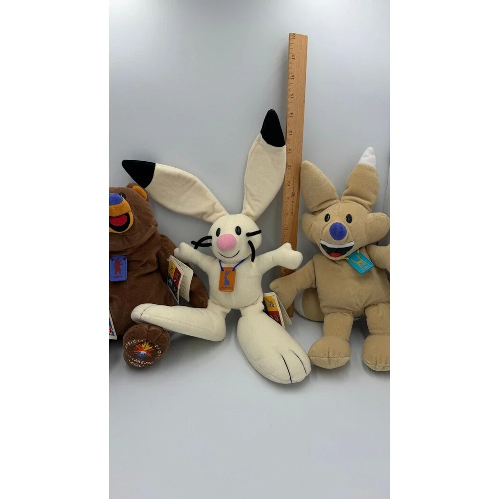 Tyco Salt Lake City 2002 Olympic Mascot Plush Set Powder Copper Coal NWT Vintage